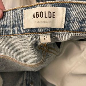 AGolde cross cross straight leg Jean
